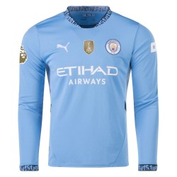Men's RODRIGO Manchester City 2024/25 Home Long Sleeved Shirt