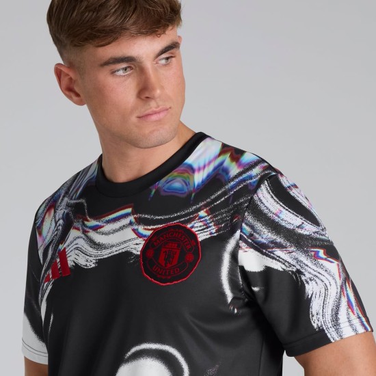 Men's Manchester United 2025/26 Third Pre Match Shirt - Black