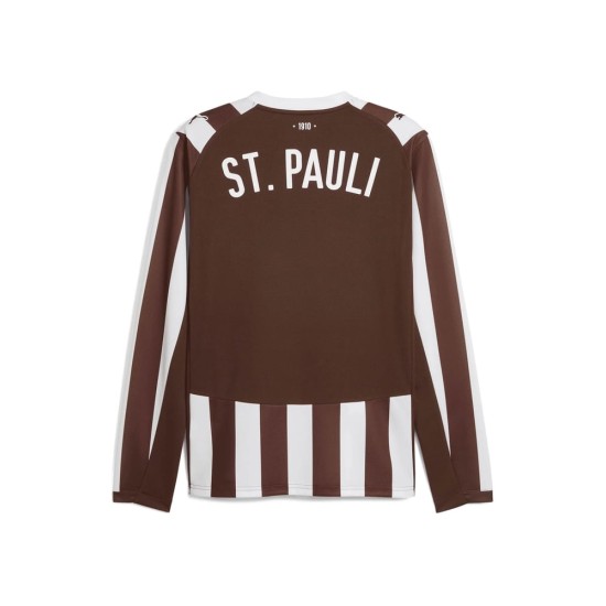 Men's FC St. Pauli 2025/26 Home Long Sleeve Shirt Men's FC St. Pauli 2025/26 Home Long Sleeve Shirt