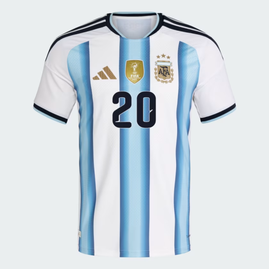 Women's Argentina 2026 Home Authentic World Cup Shirt MAC ALLISTER #20