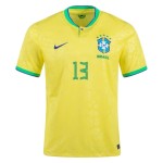 Dani Alves #13 Brazil Home Jersey World Cup 2022