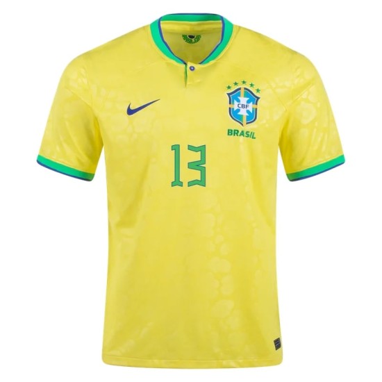 Dani Alves #13 Brazil Home Jersey World Cup 2022