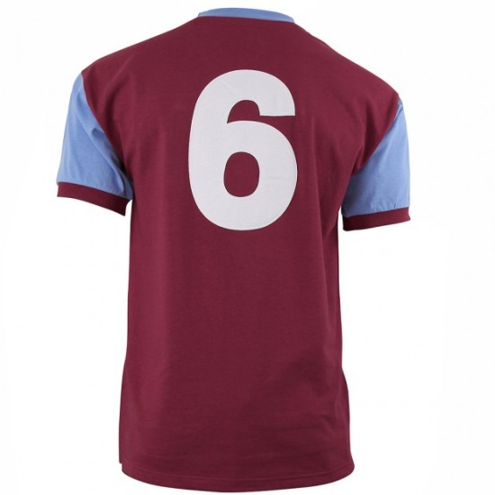 Kid's West Ham United 1958 Retro Bobby Moore First Shirt #6 Kid's West Ham United 1958 Retro Bobby Moore First Shirt #6