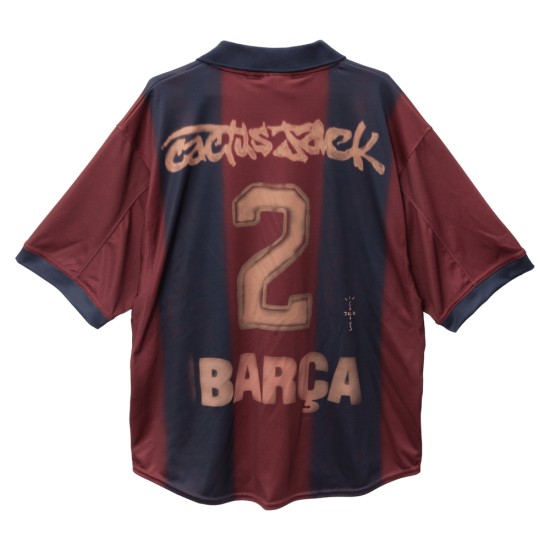 Men's FC Barcelona X TRAVIS SCOTT Retro 2000/01 Home Skeleton Shirt Men's FC Barcelona X TRAVIS SCOTT Retro 2000/01 Home Skeleton Shirt