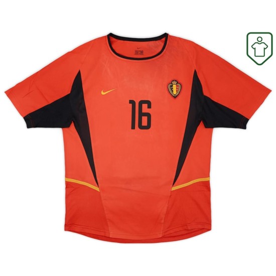 Men's Belgium 2002/04 Home Retro Shirt Van Buyten #16