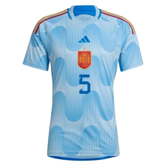 Sergio Busquets #5 Spain Away Jersey World Cup 2022