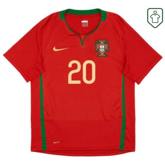 Men's Portugal 2008/10 Home Retro Shirt Deco #20