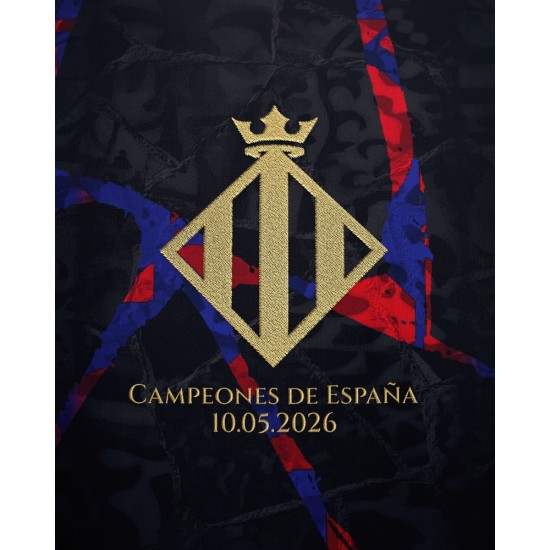 Kid's FC Barcelona 2026 Spanish Champions Shirt - Black