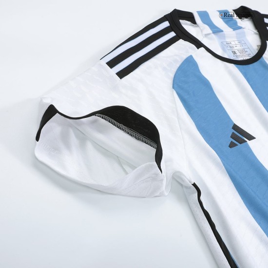 Argentina 3 Stars Player Version Home Jersey World Cup 2022