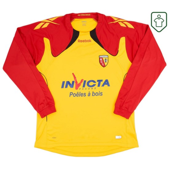 Men's RC Lens 2010/11 Home Retro Long Sleeve Shirt Varane #14 Men's RC Lens 2010/11 Home Retro Long Sleeve Shirt Varane #14