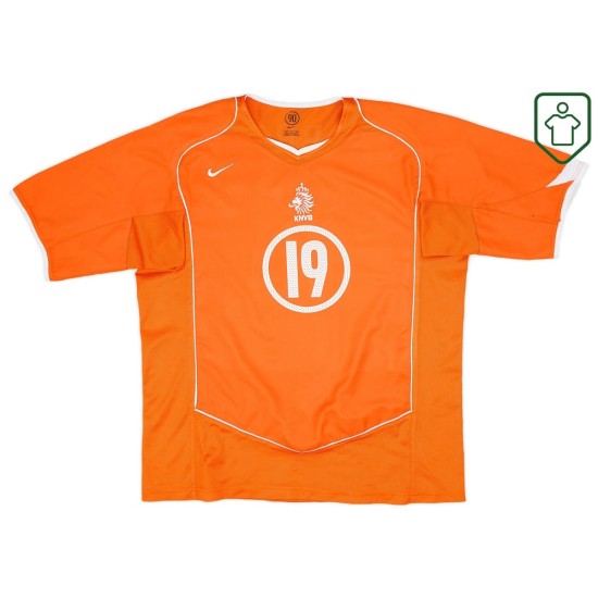 Men's Netherlands 2004/06 Home Retro Shirt Robben #19