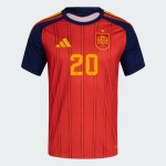 Kid's Spain 2026 Home Authentic World Cup Shirt PEDRI #20