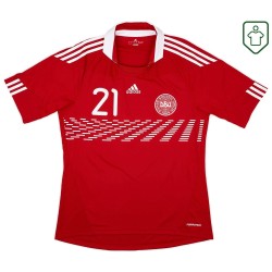 Men's Denmark 2010/11 Home Retro Shirt Eriksen #21