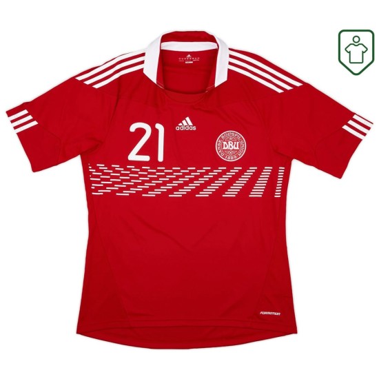 Men's Denmark 2010/11 Home Retro Shirt Eriksen #21