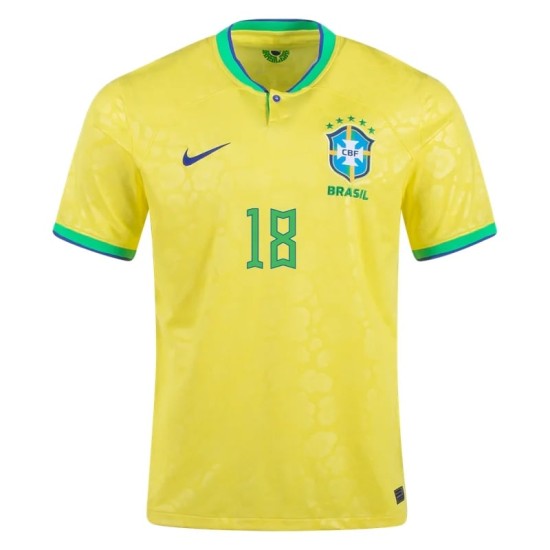 Gabriel Jesus #18 Brazil Home Jersey World Cup 2022 Gabriel Jesus #18 Brazil Home Jersey World Cup 2022