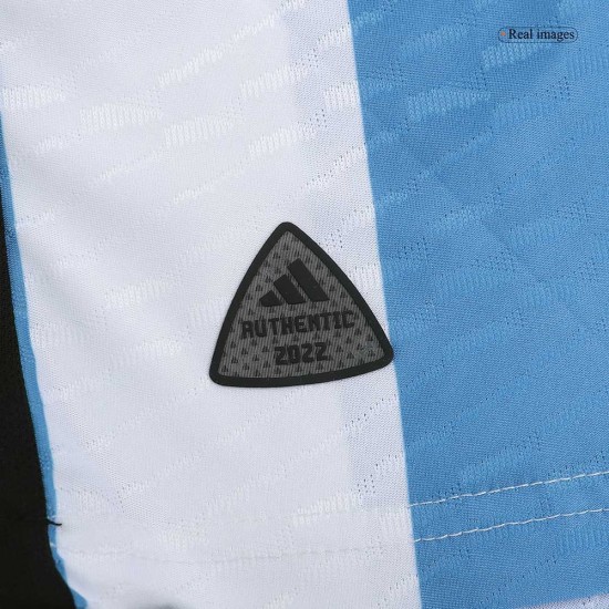 Argentina 3 Stars Player Version Home Jersey World Cup 2022