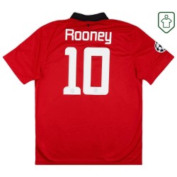 Men's Manchester United 2013/14 CL Home Retro Shirt Rooney #10