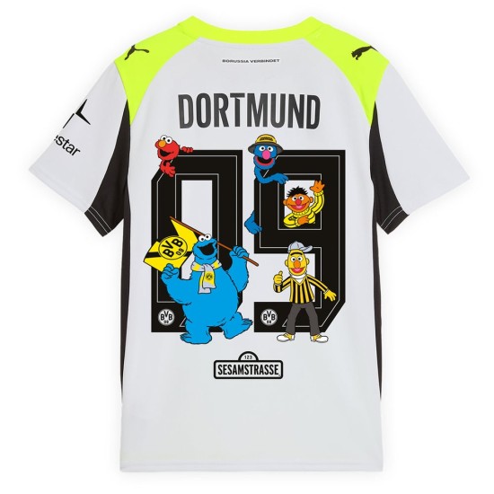 Women's BVB Borussia Dortmund 2025/26 Away Sesame Street Shirt #9 Women's BVB Borussia Dortmund 2025/26 Away Sesame Street Shirt #9