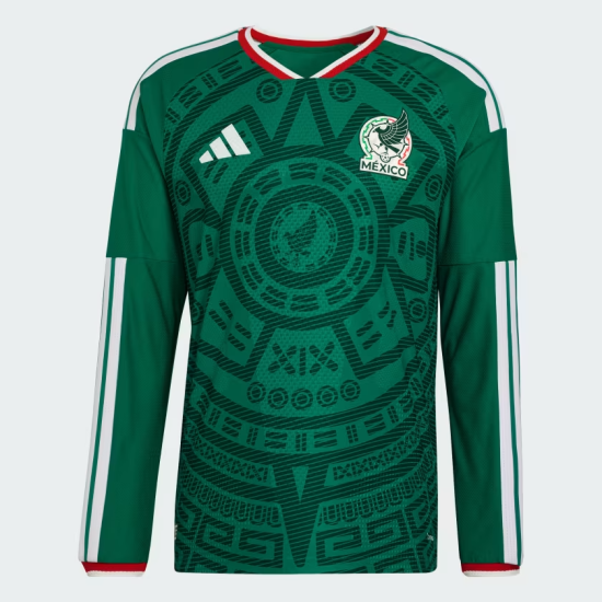Kid's Mexico 2026 Home Authentic World Cup Long Sleeve Shirt Kid's Mexico 2026 Home Authentic World Cup Long Sleeve Shirt