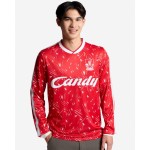 Men's Liverpool 1989/91 Home Retro Candy Long Sleeve Shirt