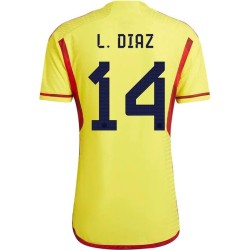 Luis Diaz #14 Colombia Home Jersey World Cup 2022