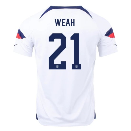 Timothy Weah #21 USMNT Home Jersey World Cup 2022 Timothy Weah #21 USMNT Home Jersey World Cup 2022