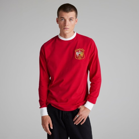 Kid's Manchester United 1963 Retro FA Cup Final Long Sleeve Shirt