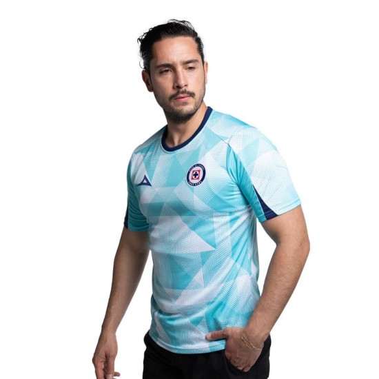 Kid's Cruz Azul 2025/26 Third Warm Up Shirt - Turquoise/White