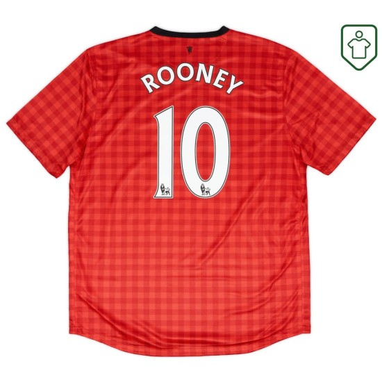Men's Manchester United 2012/13 Home Retro Shirt Rooney #10