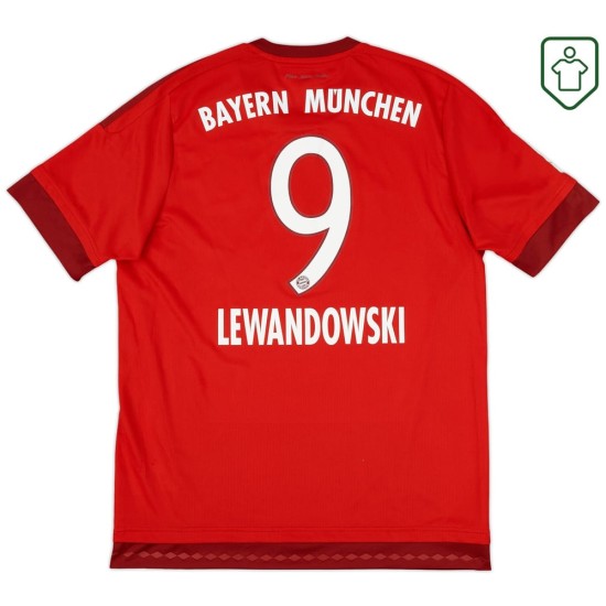 Men's Bayern Munich 2015/16 Home Retro Shirt Lewandowski #9