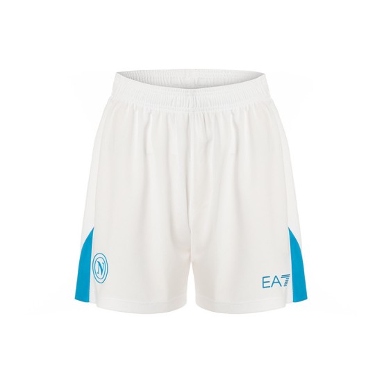 Men's Napoli 2024/25 Home Shorts - White/Sky Blue