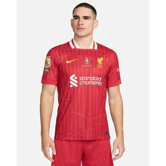 Women's Liverpool 2024/25 Home LFC Champions Shirt & Gold Trophy &Insignia
