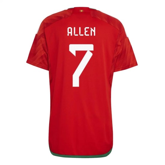 Joe Allen #7 Wales Home Jersey World Cup 2022