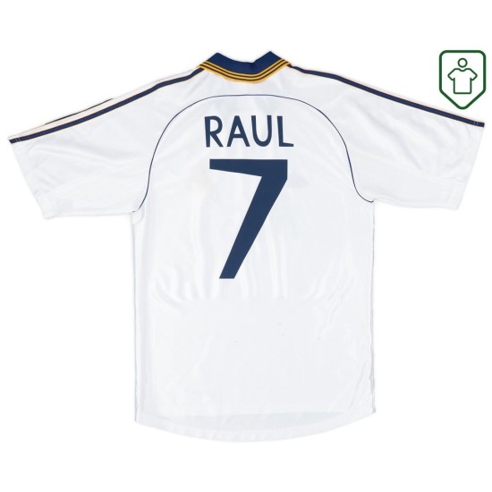 Men's Real Madrid 2001 Home Retro Shirt Raul #7