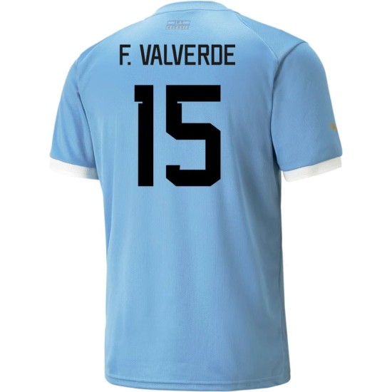 Federico Valverde #15 Uruguay Home Jersey World Cup 2022