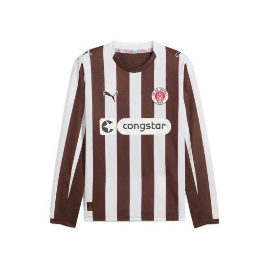 Men's FC St. Pauli 2025/26 Home Long Sleeve Shirt Men's FC St. Pauli 2025/26 Home Long Sleeve Shirt