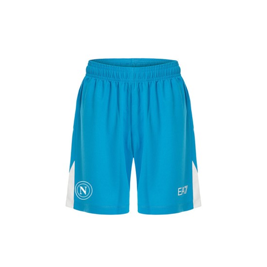 Kid's Napoli 2024/25 Home Shorts - Sky Blue