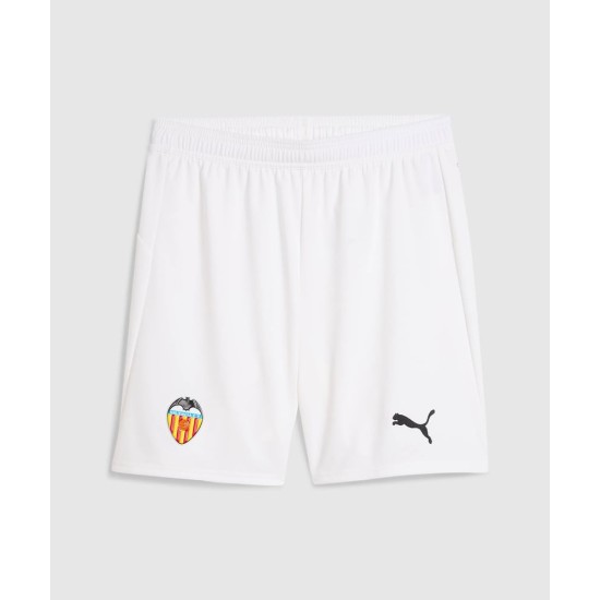 Men's Valencia CF 2025/26 Home Shorts - White Men's Valencia CF 2025/26 Home Shorts - White
