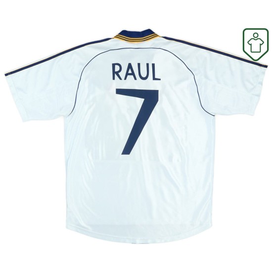Men's Real Madrid 1998/00 Home Retro Shirt Raul #7