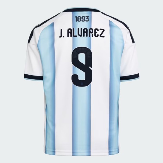 Kid's Argentina 2026 Home Authentic World Cup Shirt J. ALVAREZ #9
