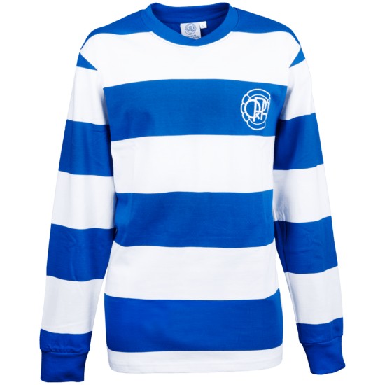 Men's Queens Park Rangers 1975/76 Home Retro Long Sleeve Shirt #10 Men's Queens Park Rangers 1975/76 Home Retro Long Sleeve Shirt #10