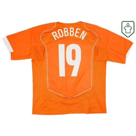 Men's Netherlands 2004/06 Home Retro Shirt Robben #19