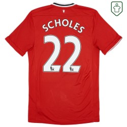 Men's Manchester United 2011/12 Home Retro Shirt Scholes #22
