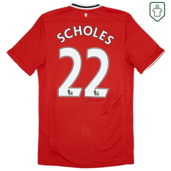 Men's Manchester United 2011/12 Home Retro Shirt Scholes #22