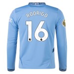 Men's RODRIGO Manchester City 2024/25 Home Long Sleeved Shirt