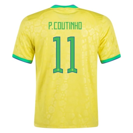 Philippe Coutinho #11 Brazil Home Jersey World Cup 2022