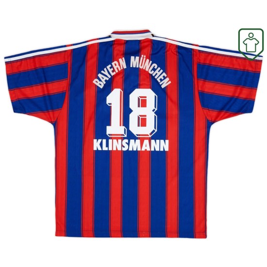 Men's Bayern Munich 1995/97 Home Retro Shirt Klinsmann #18 Men's Bayern Munich 1995/97 Home Retro Shirt Klinsmann #18
