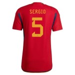 Sergio Busquets #5 Spain Home Jersey World Cup 2022