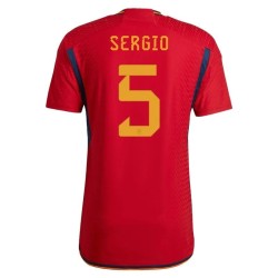 Sergio Busquets #5 Spain Home Jersey World Cup 2022