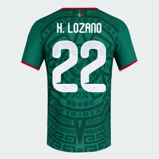 Women's Mexico 2026 Home Authentic World Cup Shirt H. LOZANO #22